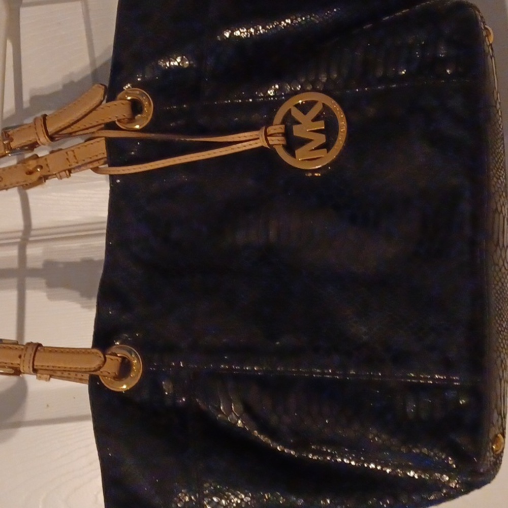 MICHAEL KORS black snakeskin bag